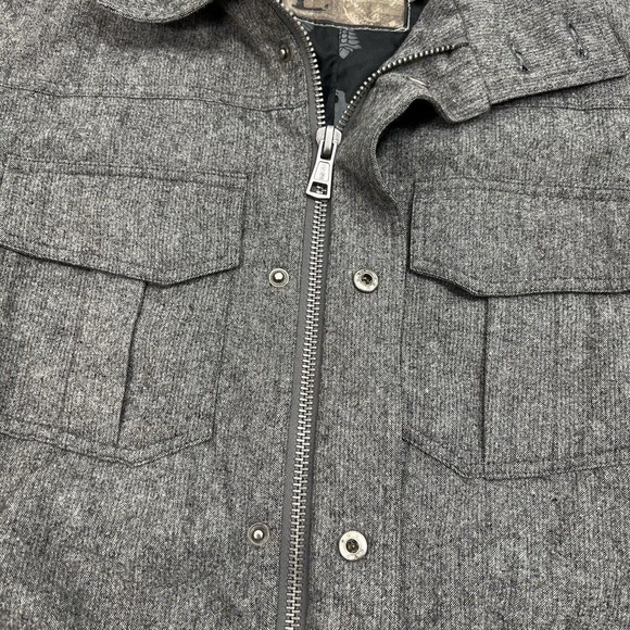 Buckle BKE Jacket Mens Medium Gray Wool Blend Western Cowboy Lined Snap And Zip - Picture 7 of 16